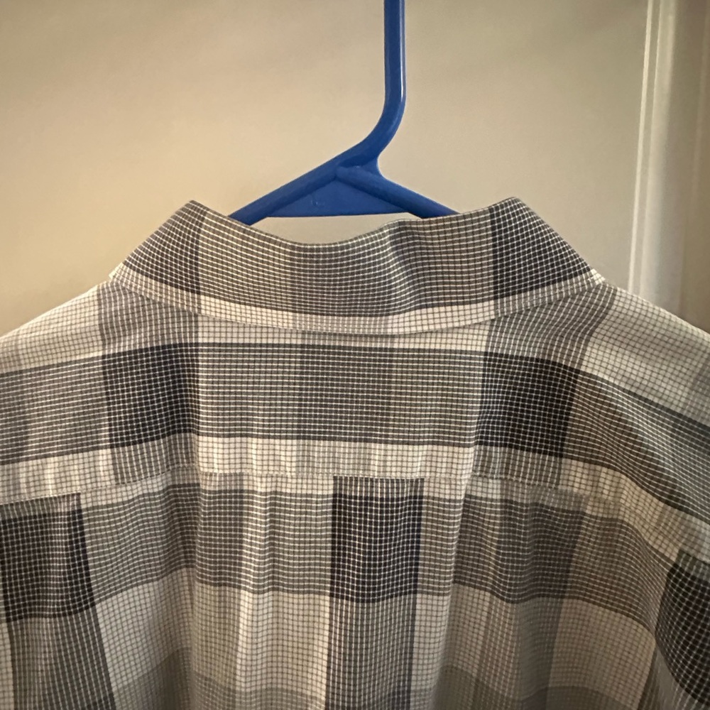 Express Gray Checkered Men's button down shirt - Picture 8 of 9